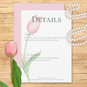 Pink Tulip Solo Wedding Details Enclosure Card