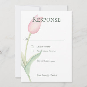 Pink Tulip Solo Wedding Response Card