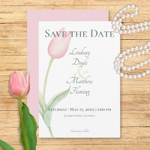 Pink Tulip Solo Wedding Save The Date