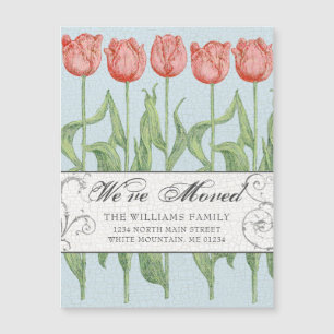 Pink Tulip Spring Floral Moving Announcement