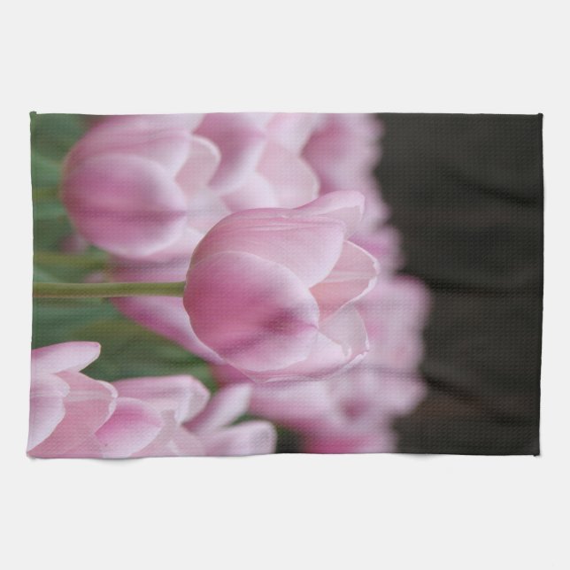 Pink tulip tea towel (Horizontal)