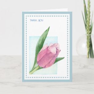 Pink Tulip Thank You Card