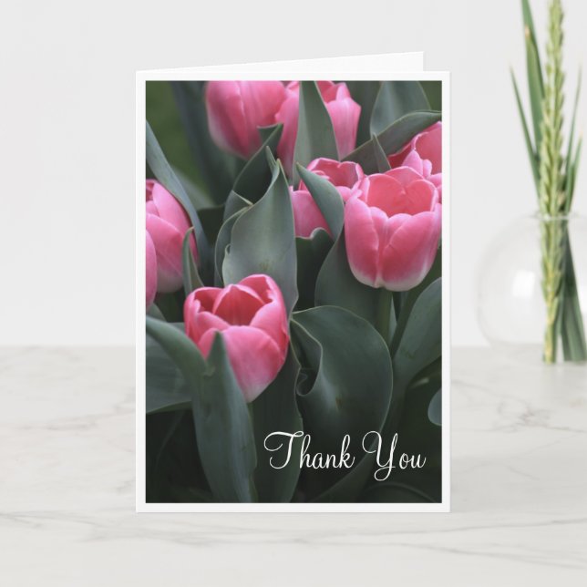 Pink Tulip Thank You Cards (Front)