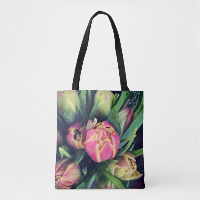 Pink Tulip Tote Bag (Front)