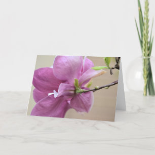 Pink Tulip Tree Flower Card