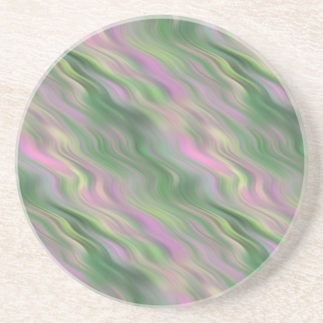 Pink Tulip Wavy Texture Coaster (Front)