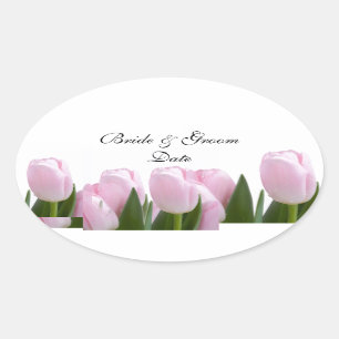 PINK TULIP WEDDING ENVELOPE SEAL STICKERS