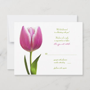 Pink Tulip Wedding Reply Card