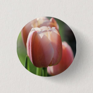 Pink tulips   3 cm round badge