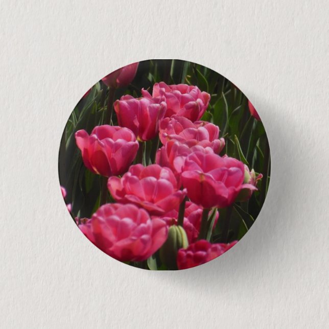 Pink Tulips 3 Cm Round Badge (Front)