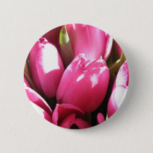 Pink Tulips 6 Cm Round Badge