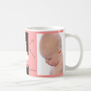 Pink Tulips BABY GIRL Personalised Photo Mug