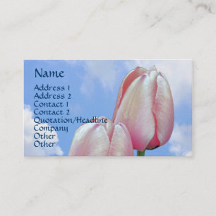 Pink Tulips Blue Sky Floral Business Card