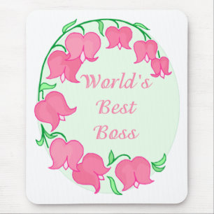 Pink Tulips Boss Mouse Mat