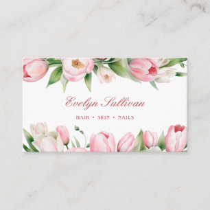 Pink tulips business card