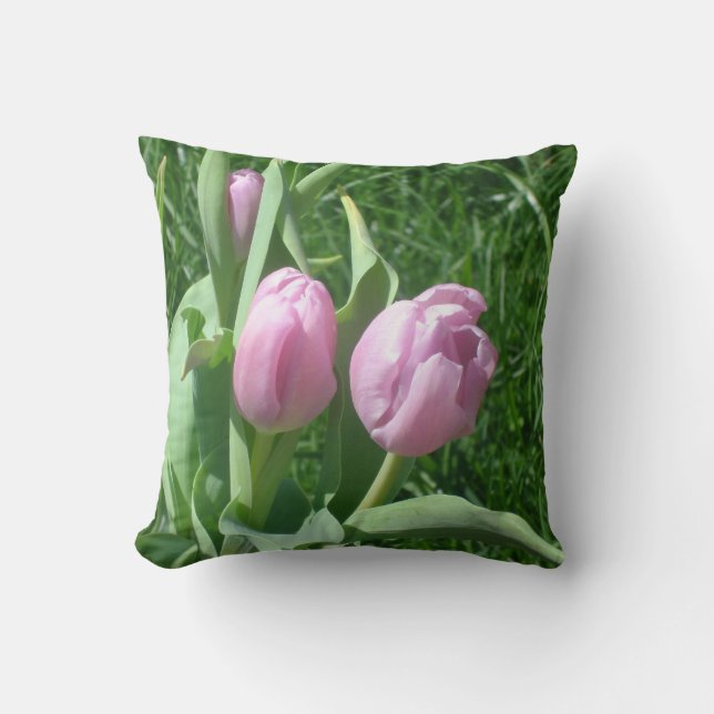 Pink Tulips Cushion (Front)