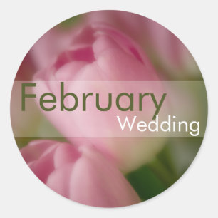 Pink Tulips • February Wedding Sticker