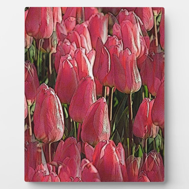 Pink Tulips Floral Plaque (Front)