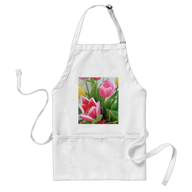Pink Tulips, Floral Spring Bouquet, Flowers Standard Apron (Front)