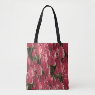 Pink Tulips Floral Tote Bag