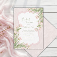 Pink Tulips Floral Vintage Polkadot Bridal Shower 