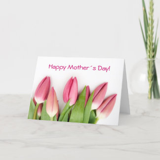 Pink tulips folded card