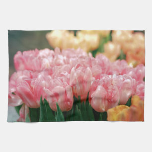 Pink Tulips in Bloom Tea Towel