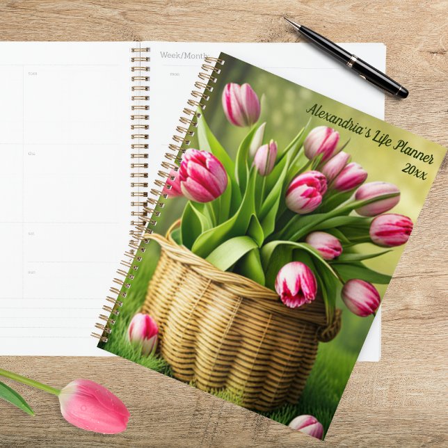  Pink Tulips in Country Basket  Planner (Creator Uploaded)