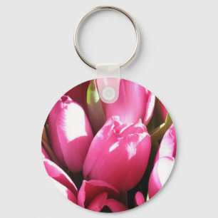 Pink Tulips Key Ring