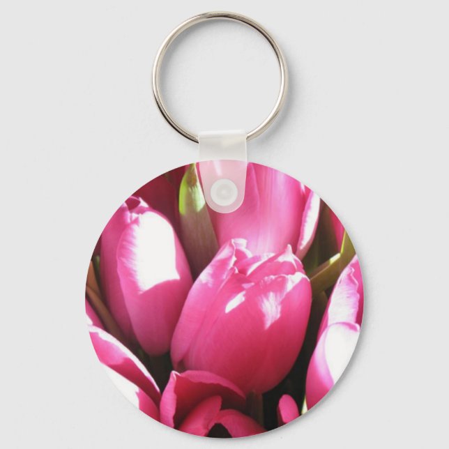Pink Tulips Key Ring (Front)