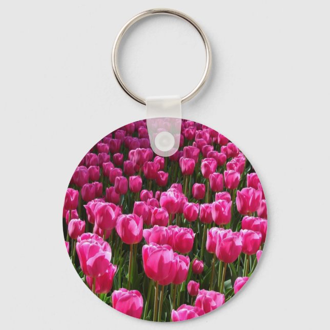 Pink Tulips Key Ring (Front)