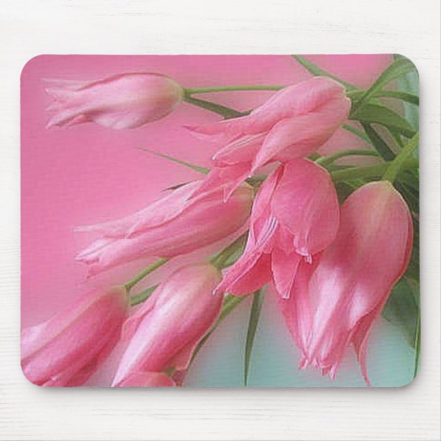 Pink Tulips Mouse Mat (Front)