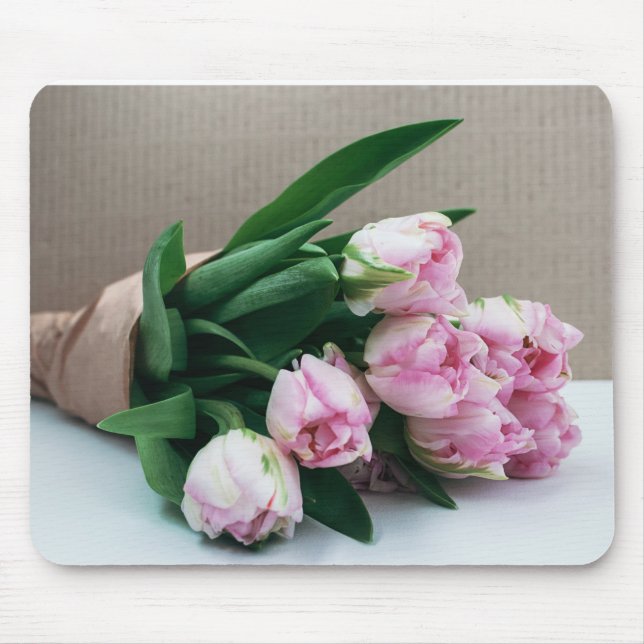  Pink Tulips Mouse Mat (Front)