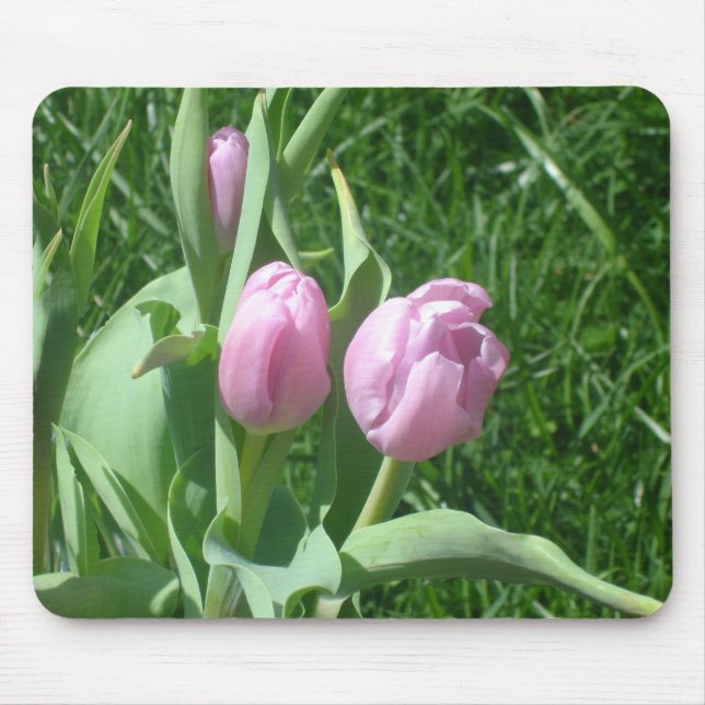 Pink Tulips Mousepad (Front)
