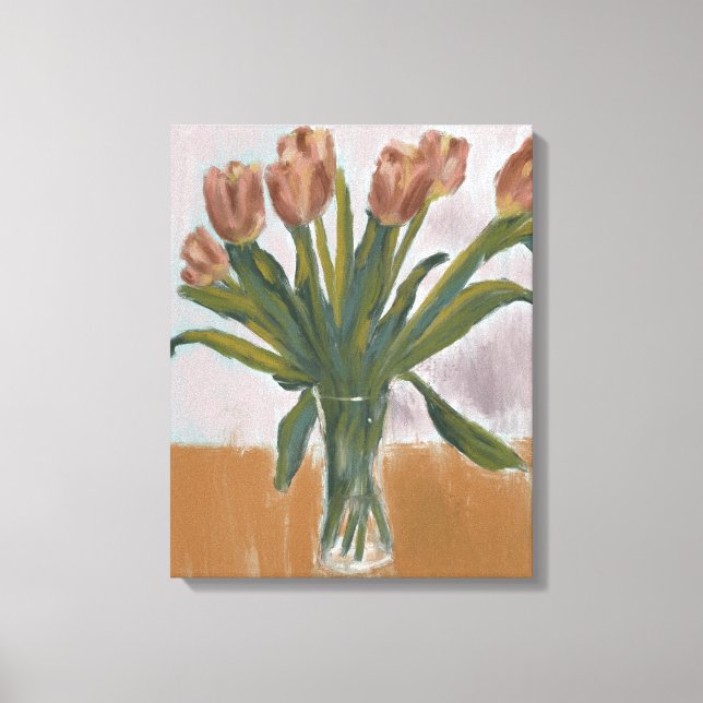 Pink Tulips Painting on canvas Print (Front)
