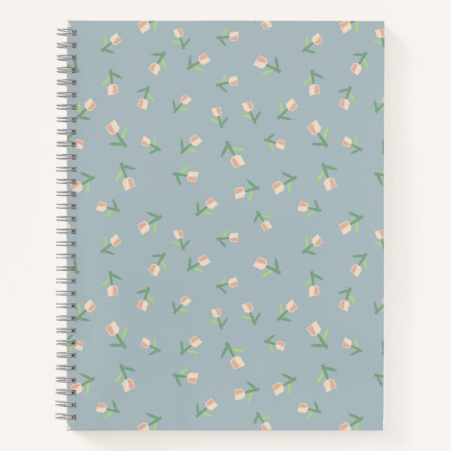 Pink Tulips Pattern Notebook (Front)