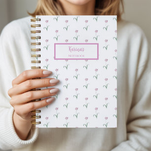 Pink Tulips Personalised Journal Notebook