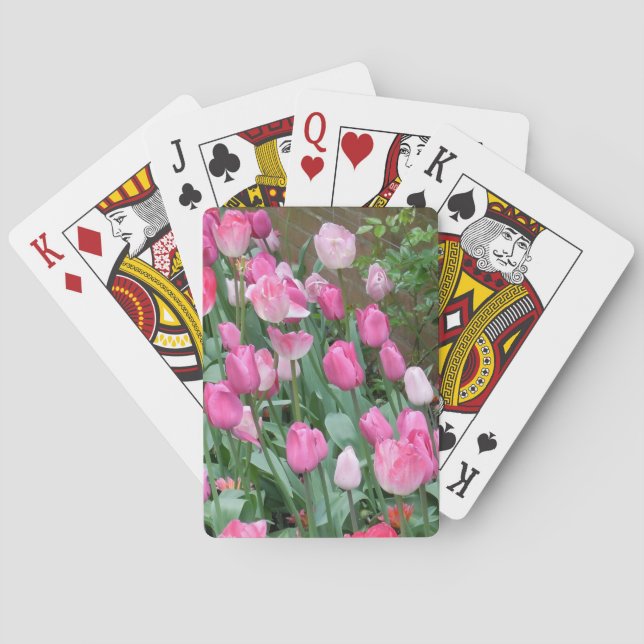 Pink Tulips Playing Cards (Back)