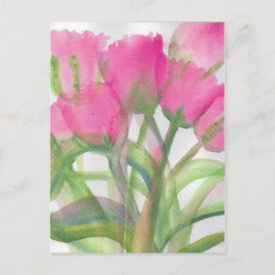 Pink Tulips Postcard