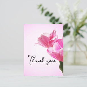 Pink tulips postcard