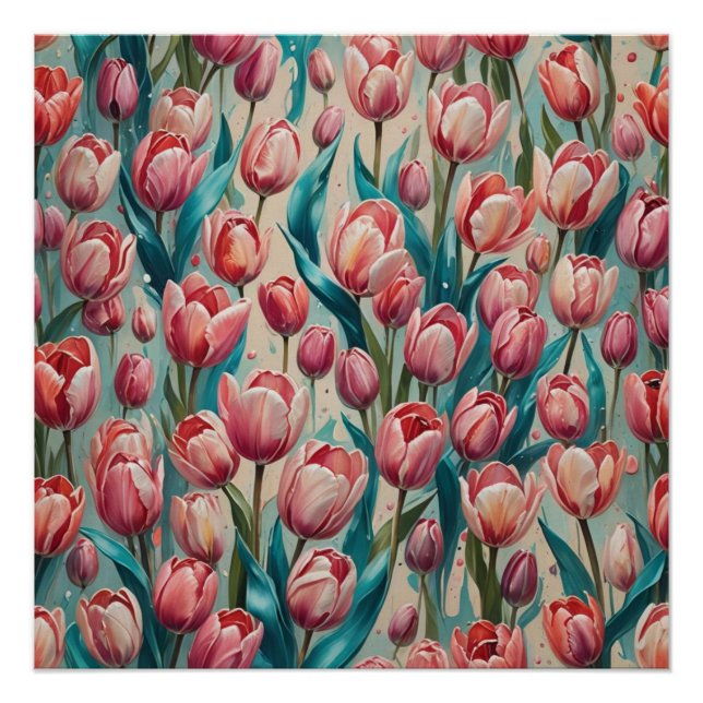 pink tulips poster (Front)