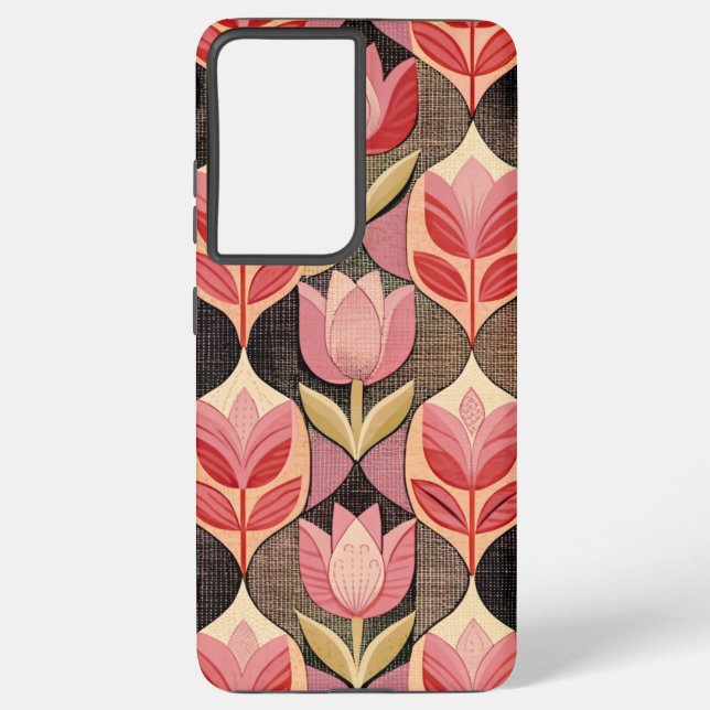 Pink Tulips Samsung Galaxy S21 Ultra Case (Back)