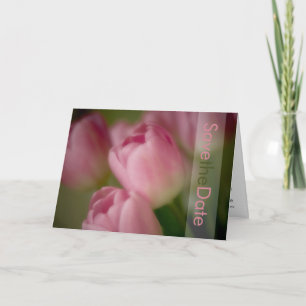 Pink Tulips Save the Date Card