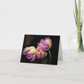 Pink Tulips Sing the Blues Note Card