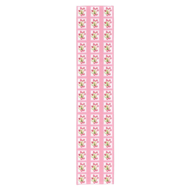 Pink tulips table runner (Front)