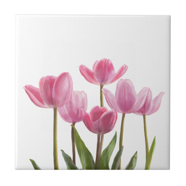 Pink Tulips Tile (Front)