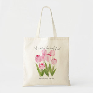 pink tulips tote bag