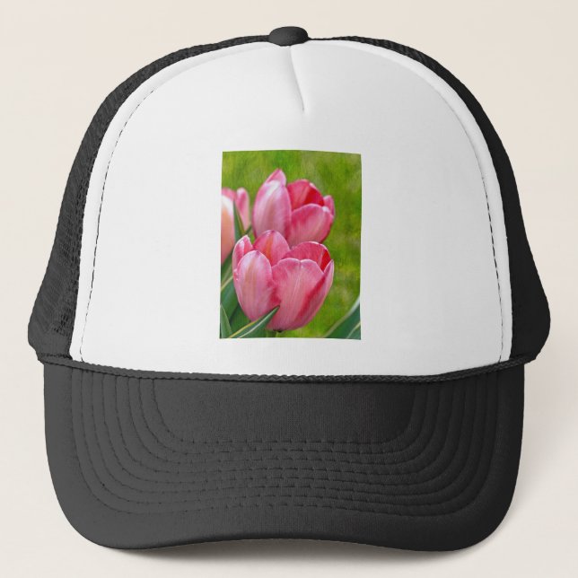 Pink Tulips Trucker Hat (Front)