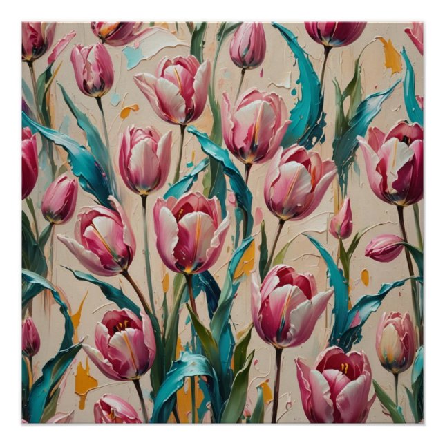 pink tulips wall art (Front)