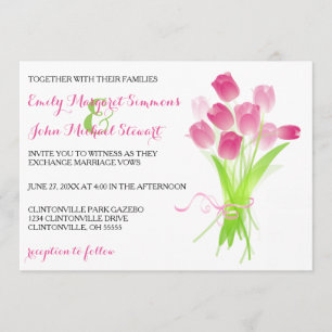 Pink Tulips - Wedding Invitation